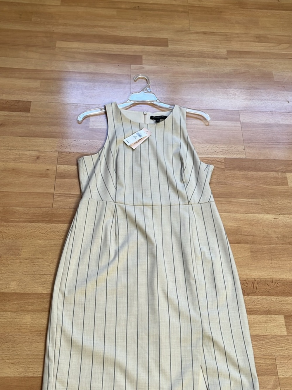 Banana Republic Cream Pinstripe Midi Dress
